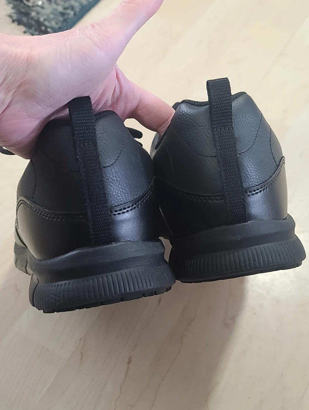 Skechers Men’s Black Lace-Up Comfort Sneaker, Slip Resistant, ASTM Size 12 - Picture 3 of 6